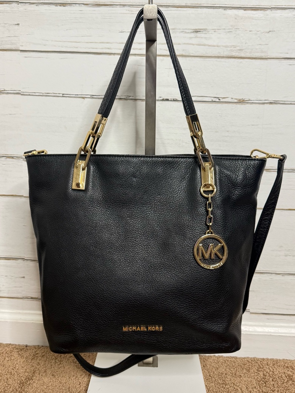 Michael Kors Black Pebbled Leather Bag